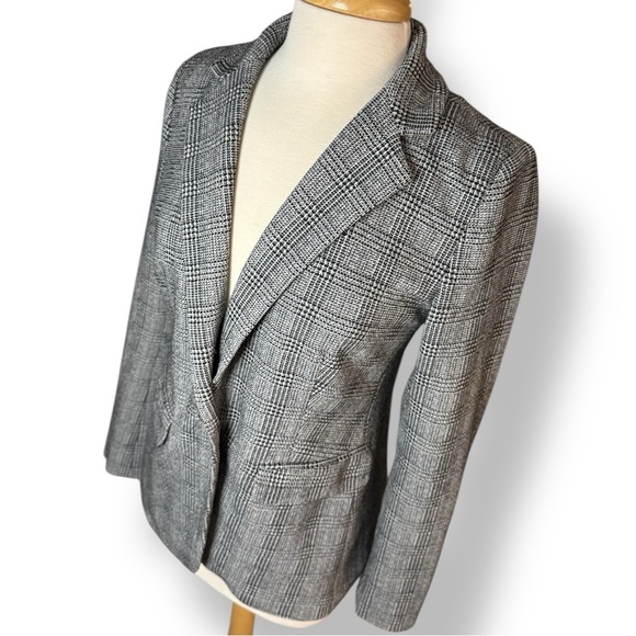 LOFT Classic Gray Checkered Blazer - Picture 3 of 5